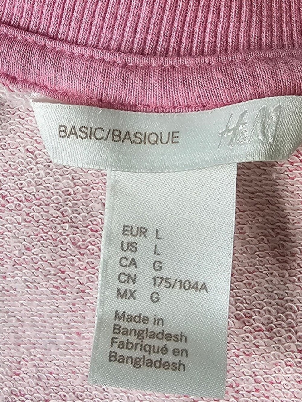 H&M Pink Metallic Shimmer Embroidered Poppy Floral Ribbon Sweatshirt L - Picture 5 of 6